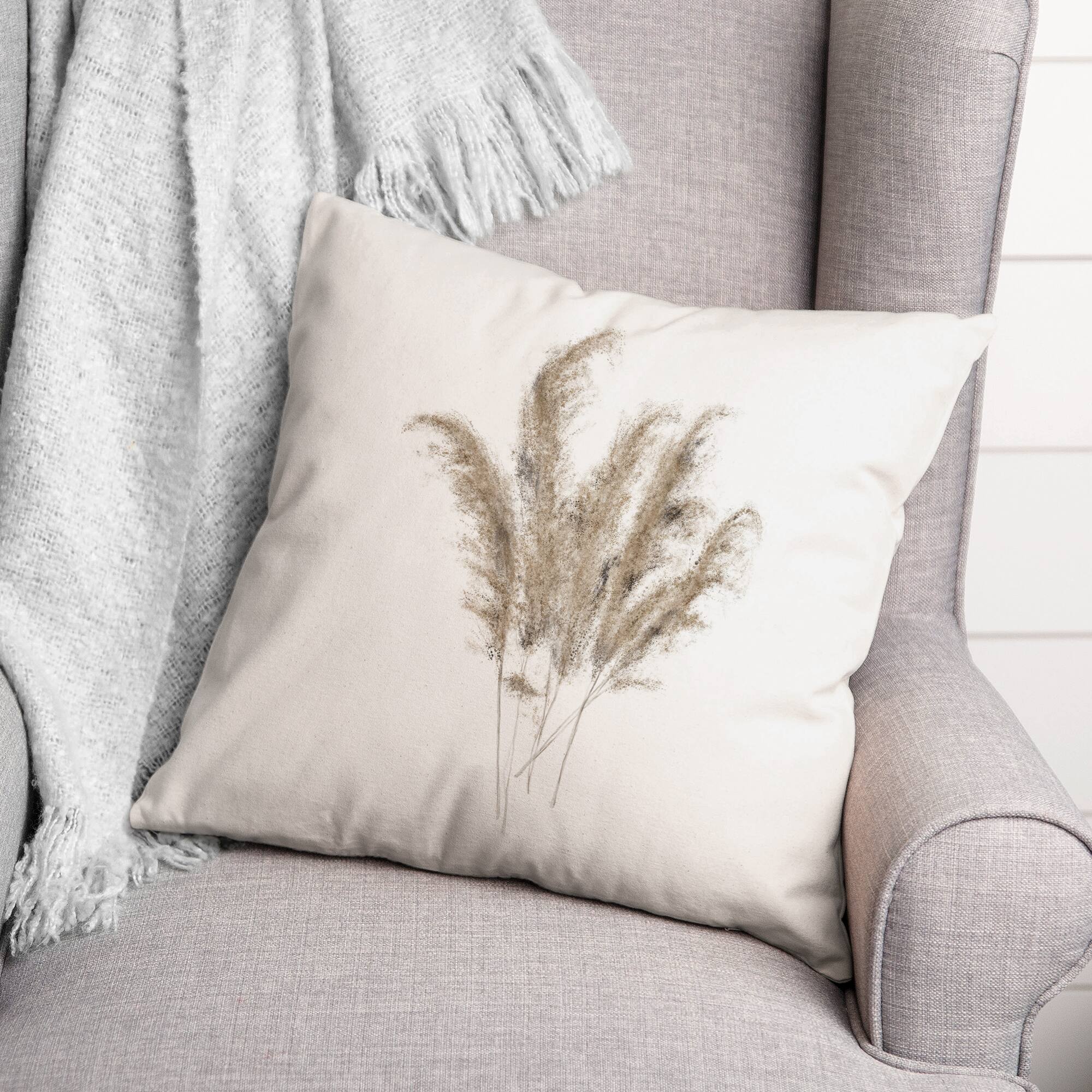 Dried Florals III 18" x 18" Throw Pillow